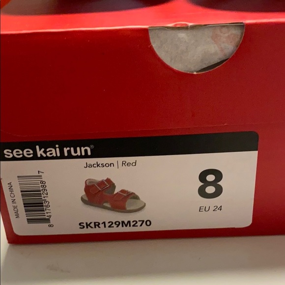 See Kai Run Red Leather Sandals 8 - Picture 4 of 4